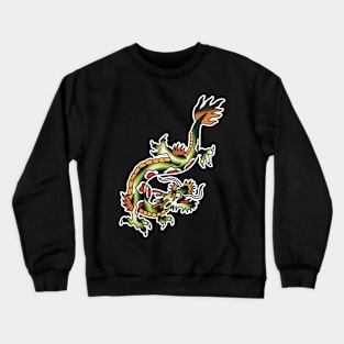 Traditional Twisting Dragon Tattoo Design Crewneck Sweatshirt